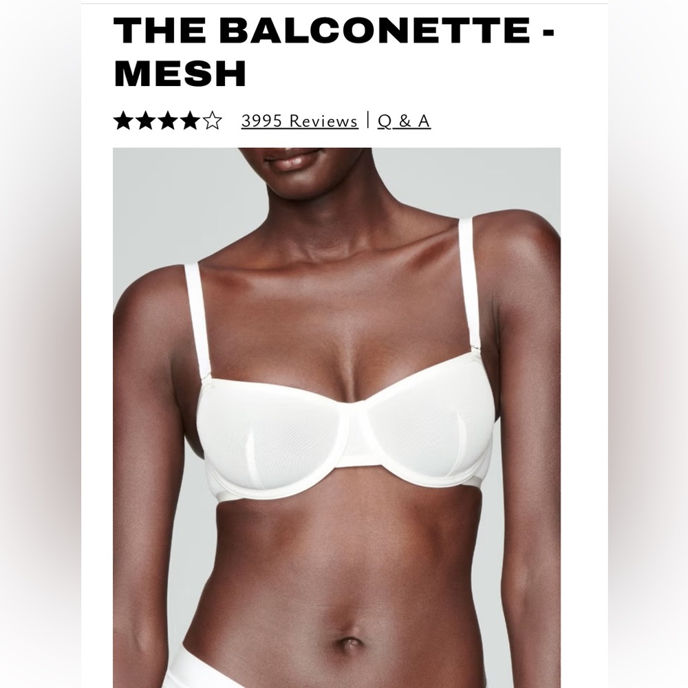 White Mesh Balconette Bra (42F)